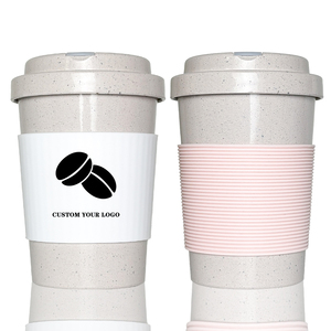 Nuova tendenza riutilizzabile caffè fondi tazza di caffè 12oz BPA tazza di plastica per bere con la stampa per i regali singola parete tazza di caffè Grey - Product Image 3