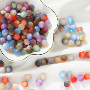 Resin Iridescent Gradient Beads Round Acrylic Loose Beads For DIY Jewelry Making <b>Bracelets</b> Necklaces <b>Stringing</b> Accessories - Product Image 4
