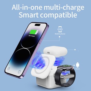 Caricabatterie Wireless magnetico pieghevole QC3.0 caricabatterie Wireless cubo da 15W auricolari Smart Watch 3 in 1 per telefono cellulare Iphone - Product Image 6