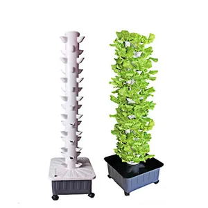 2022 Vertical System Hydroponic Grow Tower With Grow Lights Indoor Agriculture For Greenhouse