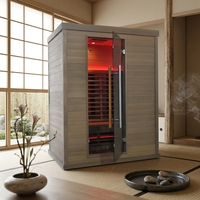 Sauna électrique en bois massif pour 3 personnes, chauffage infrarouge à spectre complet, vapeur sèche, faible EMF, panneau de commande informatisé, bien-être