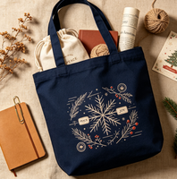 Sac de rangement en toile imprimé rennes de Noël classique, sac de transport écologique en textile pour articles quotidiens