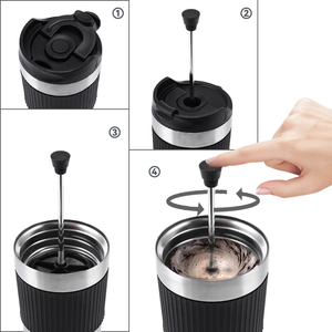 Vente en gros de tasses à café à piston 350 ml/450 ml : Gobelets isothermes personnalisables <span class=keywords><strong>avec</strong></span> logo pour les marques - Product Image 3
