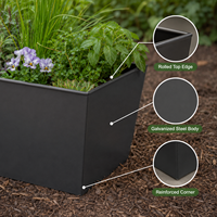 Jardinière surélevée extérieure en acier galvanisé noir thermolaqué sur mesure pour herbes et légumes – Vente en gros