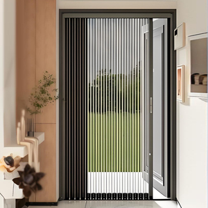 <span class=keywords><strong>Puerta</strong></span> Corredera Plegable de Malla Metálica Dorada con Cerradura y Mosquitera - Product Image 3