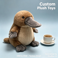 Peluche personnalisée en forme d'oiseau à bec de canard, jouet en coton PP, fausse fourrure de lapin, peluche longue ou courte, poupée douce, OEM ODM