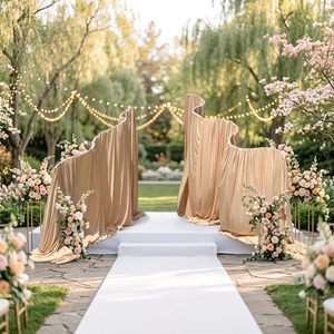 LEDA Wedding Event Decor Trendy Wedding Decor S-Shaped Beige Metal Adjustable Wave <b>Stand</b> - Product Image 1