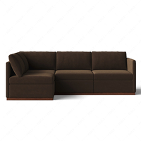 Canapé modulaire en tissu en forme de L Ferly, rembourrage en duvet, mobilier de salon de luxe, couleur et taille personnalisées, pour la maison et l'hôtel
