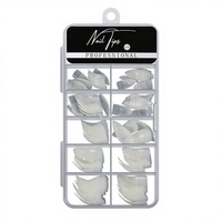 Faux ongles ovales français à couverture complète, extensions d'ongles en acrylique pour salon et DIY