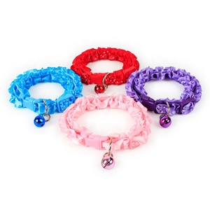 Cute <span class=keywords><strong>Dots</strong></span> Renda Renda Kucing Kerah Lonceng Hiasan - Product Image 1