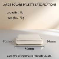 Grande palette carrée vide à 4 compartiments pour fards à paupières avec miroir, étui métallique or champagne, étui compact de maquillage personnalisé pour marque privée