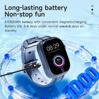Montre connectée 4G pour enfants en gros avec carte SIM, caméra escamotable, appel SOS, moniteur de fréquence cardiaque, batterie 950 mAh, étanche IP67, montre légère