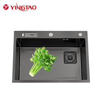 Évier de cuisine YINGTAO de haute qualité à encastrer, en acier inoxydable 201/304, carré, poli, à cuve unique, garantie 5 ans