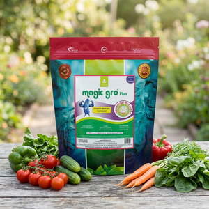 Engrais organique Magic Gro Plus en poudre probiotique avec une durée de conservation de 2 ans, à mélanger à l'eau pour une germination plus rapide des graines de cornichons - Product Image 1