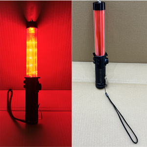 ホイッスル付き充電式赤と青のLED交通制御バトンワンドライト - Product Image 6