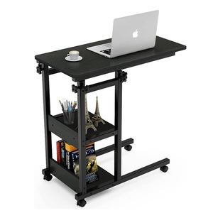 Chiều Cao Có Thể Điều Chỉnh Nâng Moveable Học Tập Bàn Cạnh Giường Ngủ Lười Biếng Bảng End Cà Phê Bên Bàn Với Bánh Xe Bánh Xe - Product Image 3