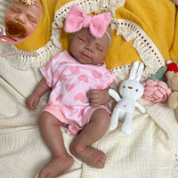 16/18 Zoll große, offene, schwarze Pascle Reborn-Babypuppe aus Vollsilikon – Kuschelige, weiche Reborn-Mädchenpuppe als Geschenk, mit Schnuller, Therapiepuppe