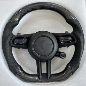 Volante Deportivo Personalizado de Fibra de Carbono en Negro y <span class=keywords><strong>Verde</strong></span> para Porsche 911, 718, Panamera, Cayenne, Taycan, Boxster, Cayman, <span class=keywords><strong>Macan</strong></span> - Product Image 1