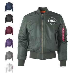 Blouson aviateur unisexe en nylon <span class=keywords><strong>noir</strong></span> MA1 Flight pour hommes de haute qualité grande taille uni avec broderie personnalisée et logo imprimé - Product Image 1