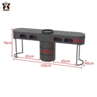 Ensemble de table de manucure pour salon de beauté Iron Nail avec extracteur de poussière intégré, tiroir de rangement, bureau moderne incurvé pour technicien des ongles avec chaises assorties