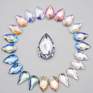 Pour 2303 <span class=keywords><strong>Strass</strong></span> en verre en forme de goutte à 18 facettes pour la création d'effets 3D glamour, manucure à thème festif DIY - Product Image 2