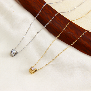 Оптовая продажа: Модная унисекс-цепочка из нержавеющей стали с позолотой 14K, геометрическими звеньями и инкрустацией цирконами, гипоаллергенная, в подарок - Product Image 4