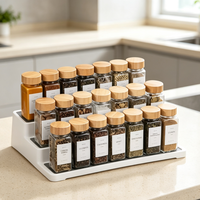 Ensemble de pots à épices en verre vides, récipients à assaisonnements anti-poussière avec couvercles doseurs