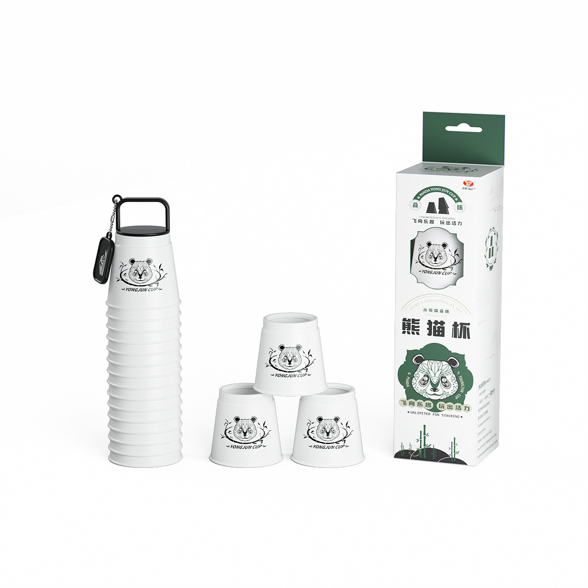 Tazas apilables Yongjun Fantasy - Panda blanco