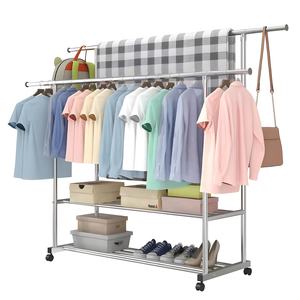 <span class=keywords><strong>Appendiabiti</strong></span> Mobile Retrattile Robusto con Ruote, in Acciaio Inossidabile, Pieghevole, Stendibiancheria <span class=keywords><strong>per</strong></span> <span class=keywords><strong>Camera</strong></span> <span class=keywords><strong>da</strong></span> <span class=keywords><strong>Letto</strong></span> - Product Image 6