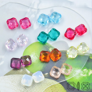 Diamant carré octogonal à fond pointu, diamant en verre transparent coloré, diamant carré princesse pour ongles, diamant K9 effet eau - Product Image 1