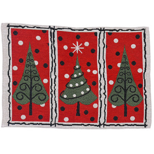 Pafu Chemin de Table de Noël Décorations de Table de Noël Arbre de Noël Nappe en tissu Père Noël Napperons tricotés de Noël pour la famille - Product Image 4