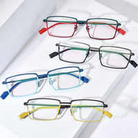 Gafas Borregls con Montura de Titanio Colorida para Hombre, Diseño Cuadrado de Marca 2025, Lentes Ópticas de Alta Calidad para Mujer, Modelo 185904
