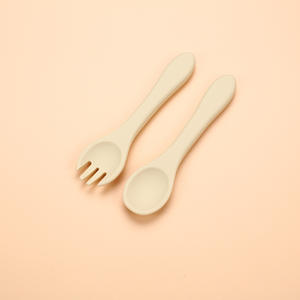 Ensemble cuillère et <span class=keywords><strong>fourchette</strong></span> d'apprentissage en silicone sans BPA, écologique, avec poignée, pour bébé, pour <span class=keywords><strong>la</strong></span> dentition et l'apprentissage de l'alimentation précoce - Product Image 3