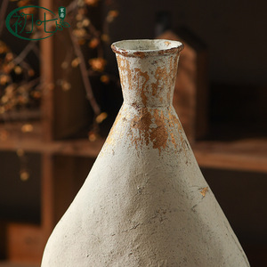 Chinese Style Antique Vase 16-24 Inches Handmade Ceramic Wabi Sabi Decor For Living Room <b>Study</b> <b>Desk</b> - Product Image 4