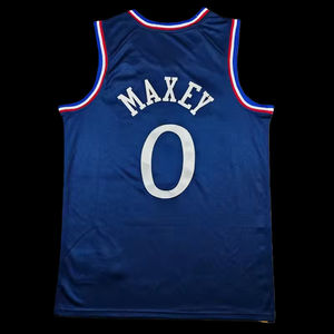 قميص كرة السلة الجديد لموسم 2026 رقم 21 لجويل إمبييد ورقم 0 تايريس ماكسي، زي رياضي صيفي عالي الجودة قابل للتنفس مع تطريز مخيط، إصدار المدينة - Product Image 2