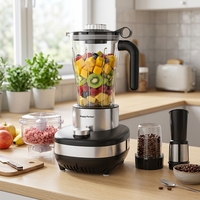 Appareil de cuisine multifonctionnel 4-en-1 avec 6 lames pour broyer la glace, en plastique, pour usage domestique, fabricant de mixeurs