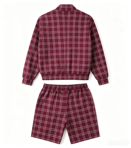 <strong>Men's</strong> Windbreaker Tracksuit Custom Plaid Tartan Lightweight Breathable Wrinkle Resistant Full <strong>Zip</strong> Jacket Elastic Waist <strong>Shorts</strong> - Product Image 2