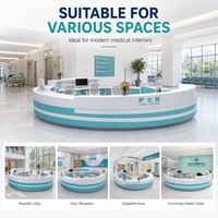 Comptoir de réception médical moderne en forme de U circulaire personnalisé pour hôpital, clinique, centre de santé