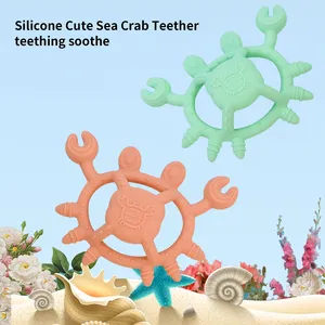 Cute Animal Crab Shape Safe Silicone Baby Teething Toys Infants Newborns Baby Teether