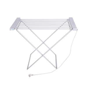 Séchoir à linge électrique chauffant pliable en métal argenté pour intérieur, certifié CE - Product Image 1