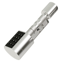 Serrure de porte intelligente électronique à cylindre avec empreinte digitale, application Tuya, clavier numérique, code, carte-clé, télécommande, réglable, pour maison et appartement