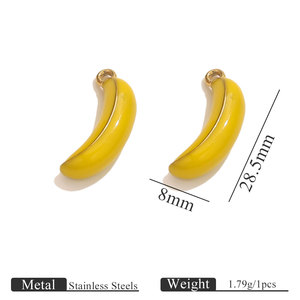 Soldes d'été : Charme pendentif en acier inoxydable, motif fruits (fraise, avocat, orange, citron), mignon, avec conservation de la couleur sous vide - Product Image 5