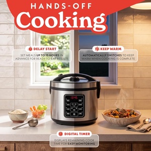 Factory Direct Electric Rice Cooker Stainless Steel Drum Automatic Non-Stick Portable Household Battery Powered Paddle Included - Product Image 5