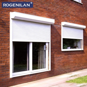 Persianas enrollables eléctricas verticales comerciales Rogenilan, persianas enrollables antirrobo de aluminio negro para exteriores - Product Image 5