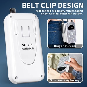 Perceuse <span class=keywords><strong>à</strong></span> ongles électrique professionnelle 45000 tr/min, rechargeable, portable, lime <span class=keywords><strong>à</strong></span> ongles électrique pour le polissage des ongles en gel, outil de salon - Product Image 2