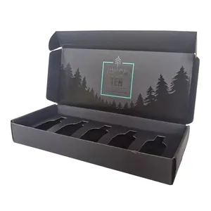 Экологически чистая заводская цена, индивидуальная УФ черная почтовая коробка, бумажная картонная упаковка для вина