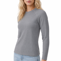 Chemise à manches longues pour femme, vêtements de sport décontractés pour la course à pied et la salle de sport, conception OEM, impression de logo personnalisé, tissu doux