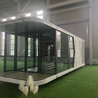 Maison conteneur modulaire préfabriquée en acier personnalisée en usine, maison capsule de luxe
