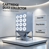 Collecteur de poussière horizontal industriel à cartouche, unité de filtration pulsée à faible bruit pour laboratoire et atelier électronique