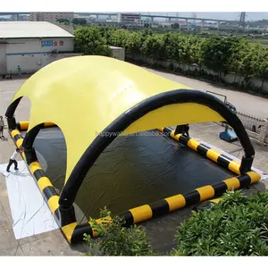 商业巨型黑色和黄色条纹15m充气游泳池带帐篷大型充气游泳池